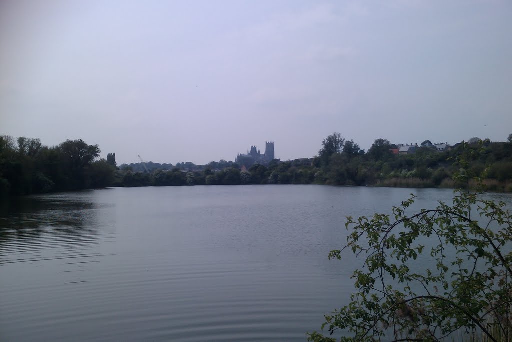 Cathedral over lake by Crok