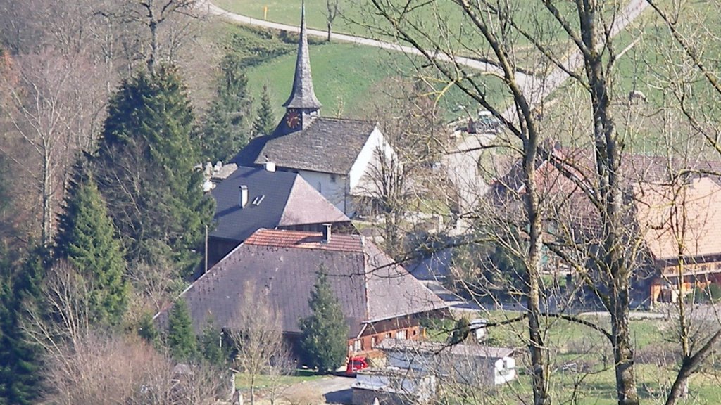 Bern / Kirche Rüegsau / vom unt. Binzberg by Alfred Mueller