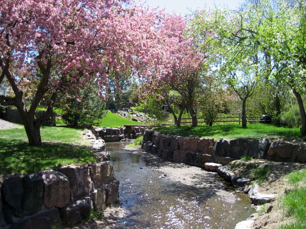 Spring landscape along the stream by adoverboy2