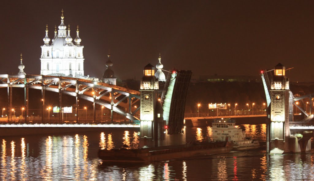 Большеохтинский мост St.Petersburg, river Neva by АндрКирюшкин