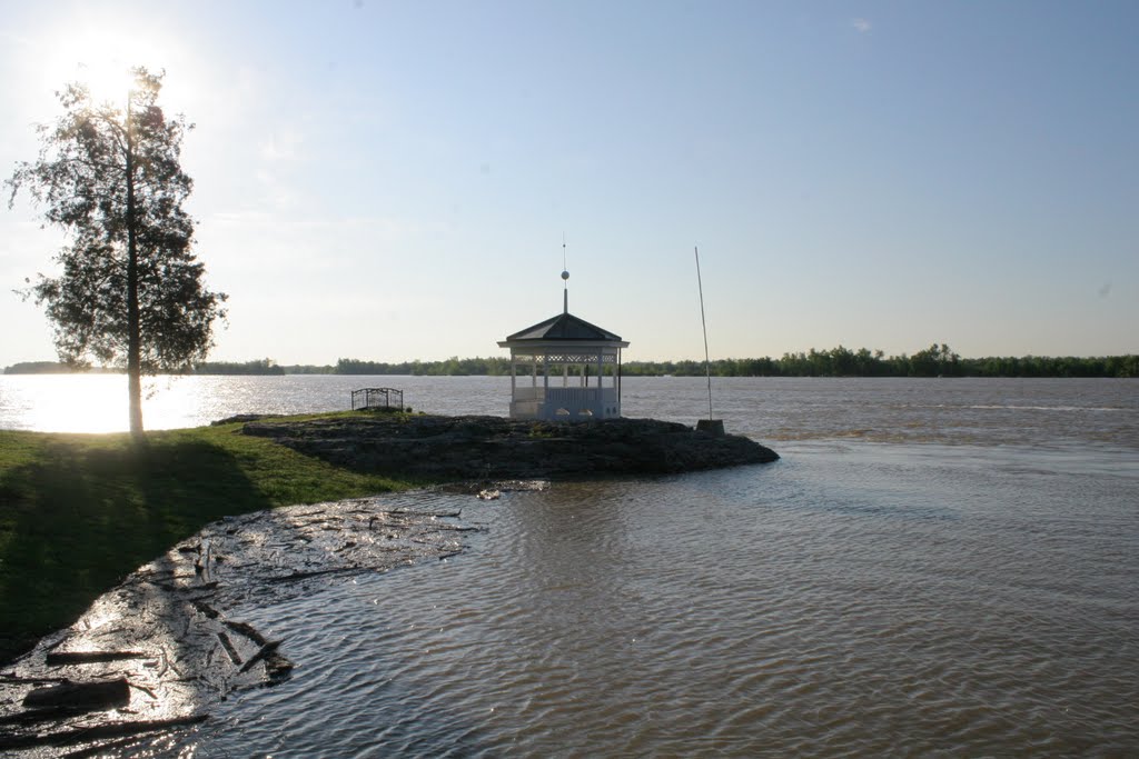 Gazebo @ Elizabethtown, Illinois Water Front...I Have seen this sight many times during Spring Flooding...But never seen the water up to the base of the Gazebo...It happened on May 3, 2011......(1622394350) by 1622394350