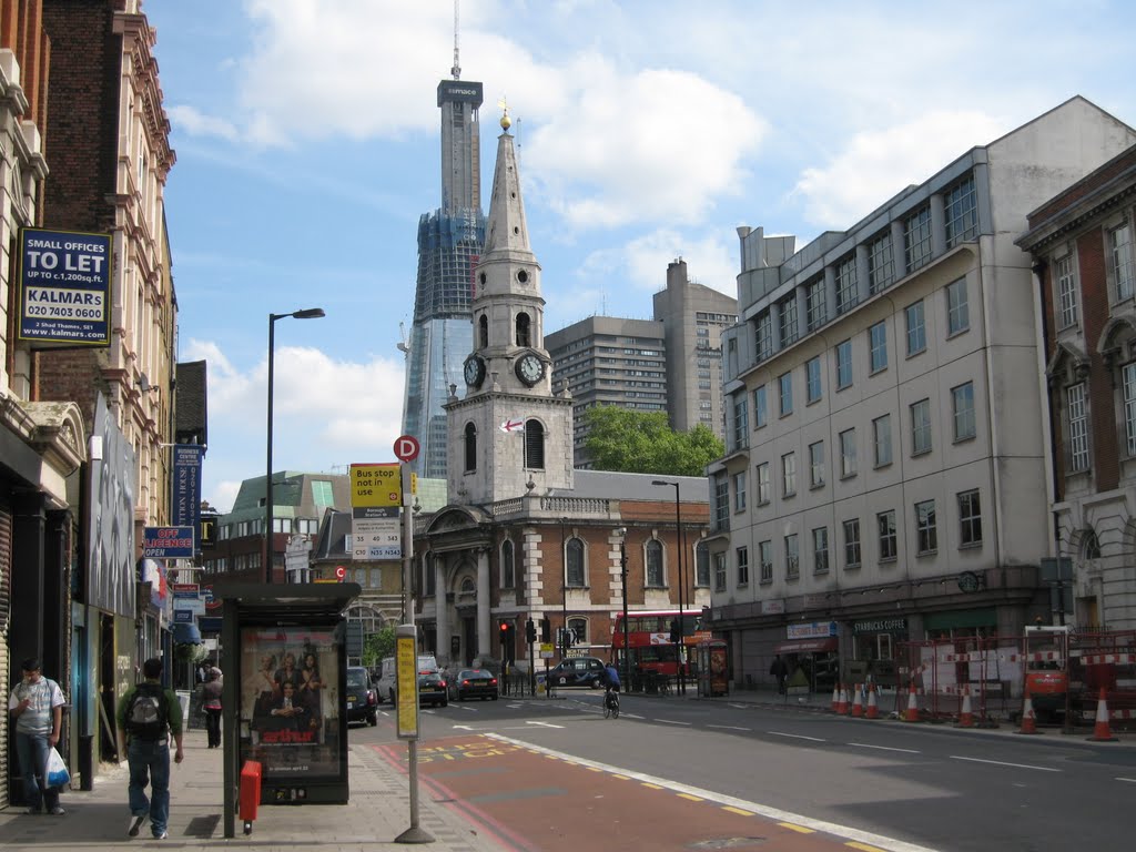 St Georges Church, with "The Shard" construction in distance by JohnHW