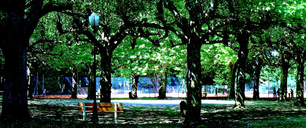 Panorama sur un dimanche matin de printemps au parc des Bains by Alain TREBOZ