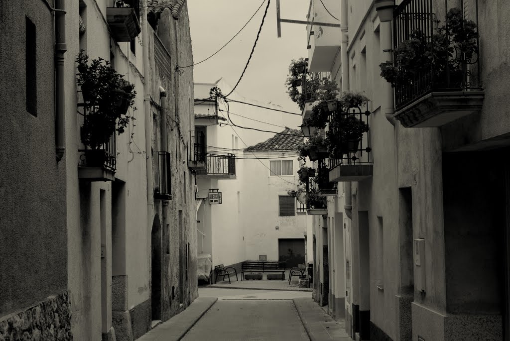 Carrer de Salomó en b/n. by robby muñoz