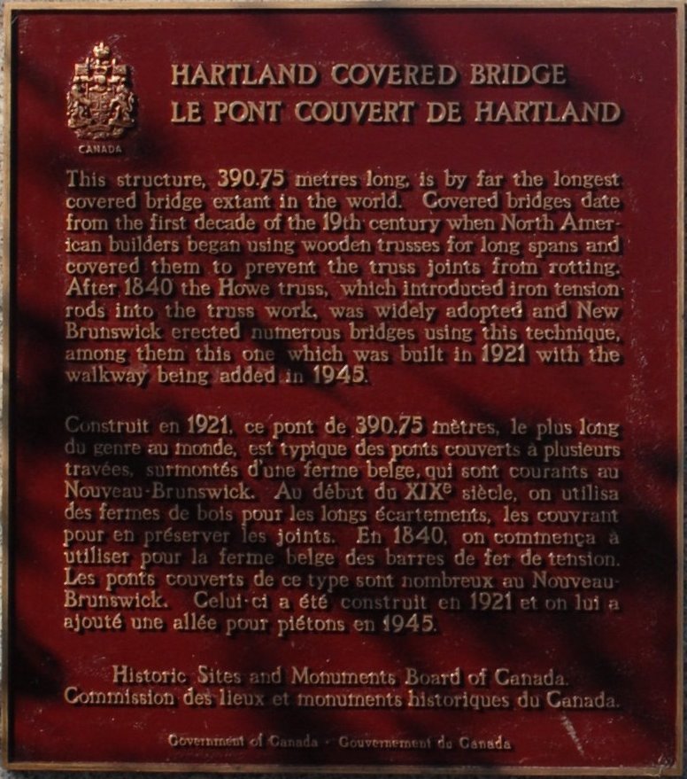 Plaque du pont couvert de Hartland by samprevost