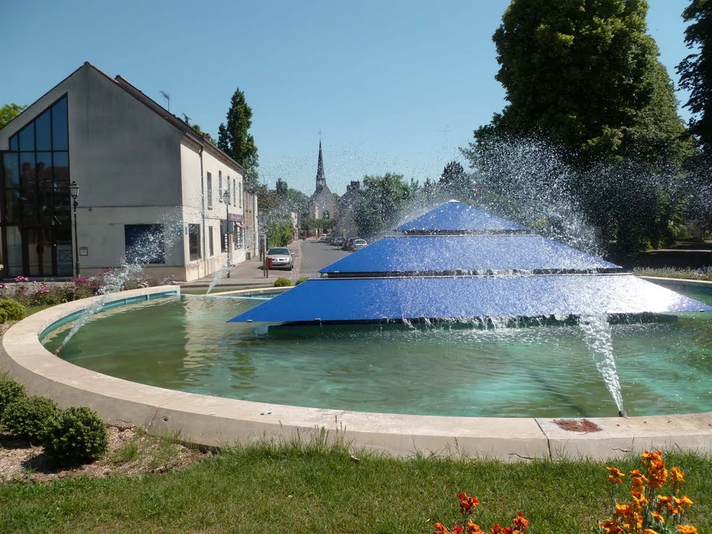 Fontaine du rond-point du château à Lésigny by papytane