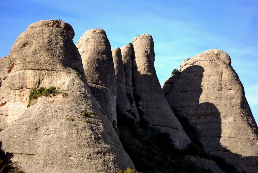 Montserrat. Regió de Tebes (o de les Magdalenes): La Gorra Marinera, la Magdalena inferior, l'ullal de la Magdalena, la Magdalena Superior i la Gorra Frígia. by Marcel Puig Puig