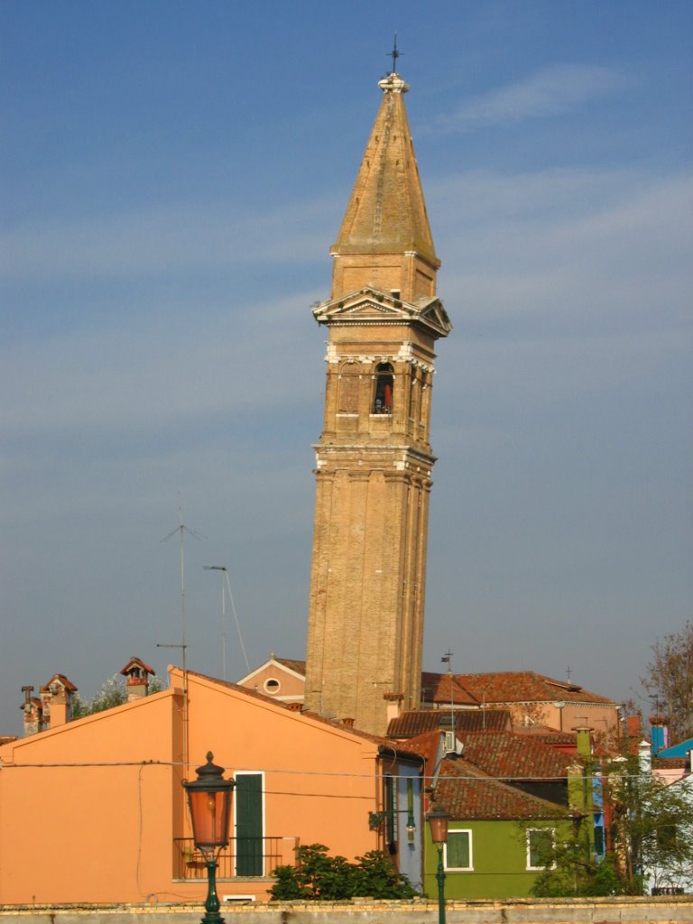 Burano church tower by Kosta Ljuboja