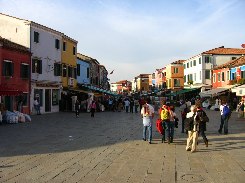 Square in Burano by Kosta Ljuboja