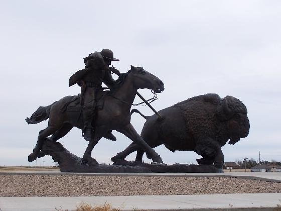 Buffalo Bill Bronze Sculpture, Oakley, Logan County, Kansas by J. Stephen Conn