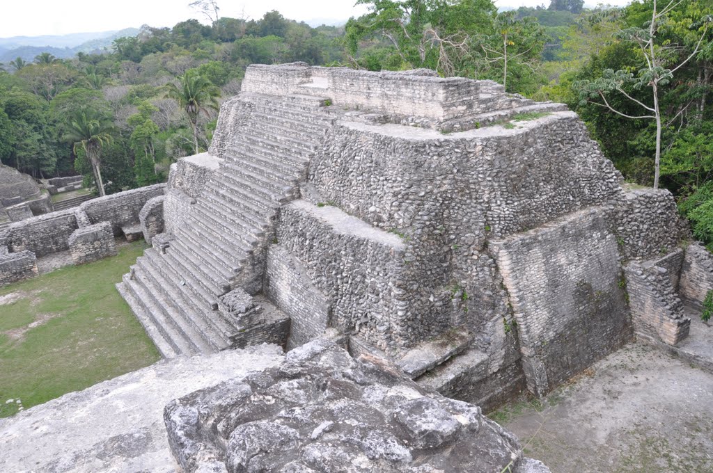 BELIZE: CARACOL: view to southwest from atop Caana third tier (north) structure by Douglas W. Reynolds, Jr.