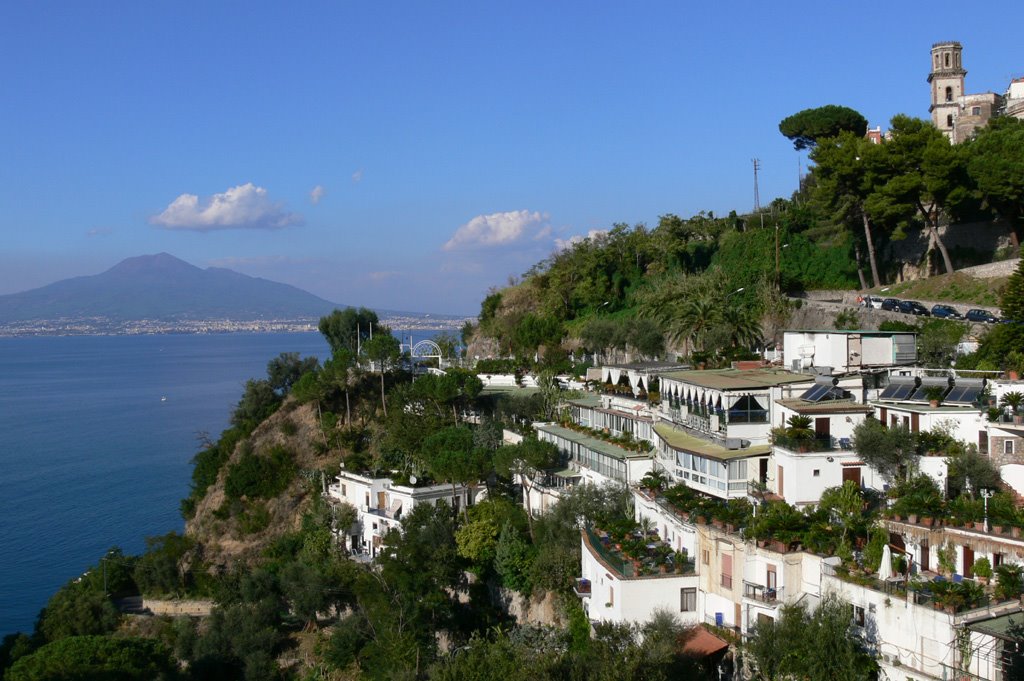 Vico Equense (foreground) and Mount Vesuvius (background) by Luca Terracciano