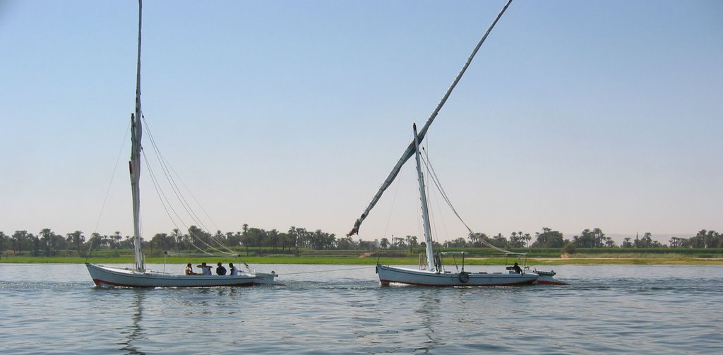 Boote auf dem Nil bei Karnak by kbhartmann