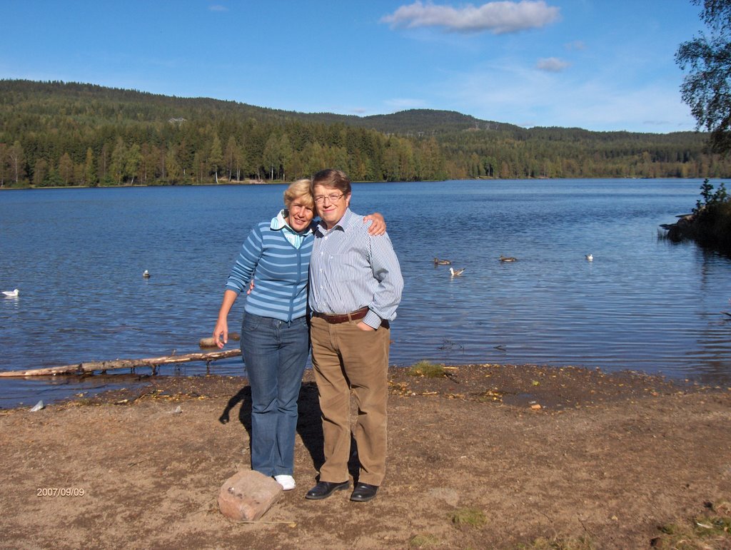 At Sognsvann - Zsuzsa and me in September 2007 by GyörgyIstván