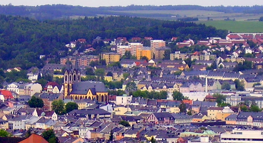 H.- Blick auf Hof vom Bismarckturm zur Innenstadt mit Lorenzkirche by christophrudolf