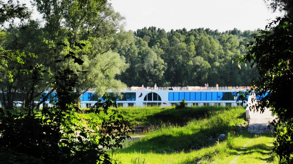 Ein Kreuzfahrtschiff der Arosa-Line passiert - a cruise liner on the Danube by agkm