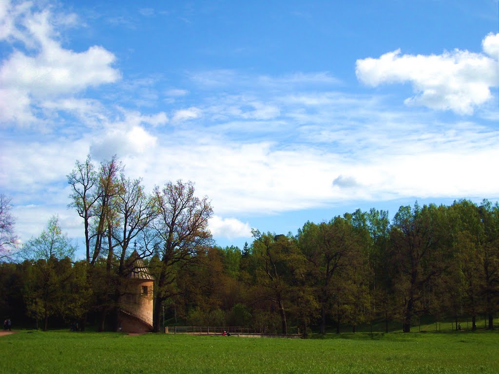 Landscape with a Tower by Andrey Mishchenko