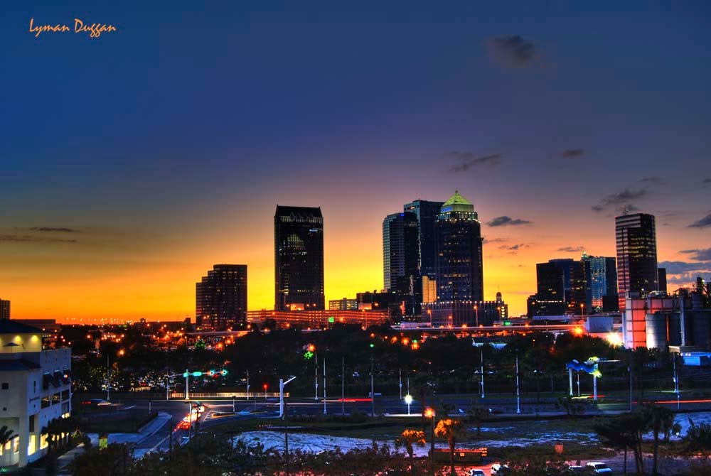 Sunset, Downtown Tampa, Florida by Lyman Duggan