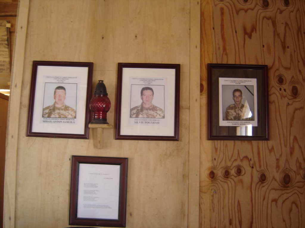 Inside the Romanian Church in Kandahar - Photos of the Romanian soldiers that died there (since the photo was taken other perished there) by Alin Valentin Dragan