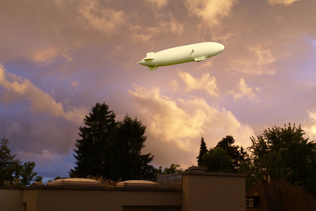 Zeppelin über Überlingen by Rissler