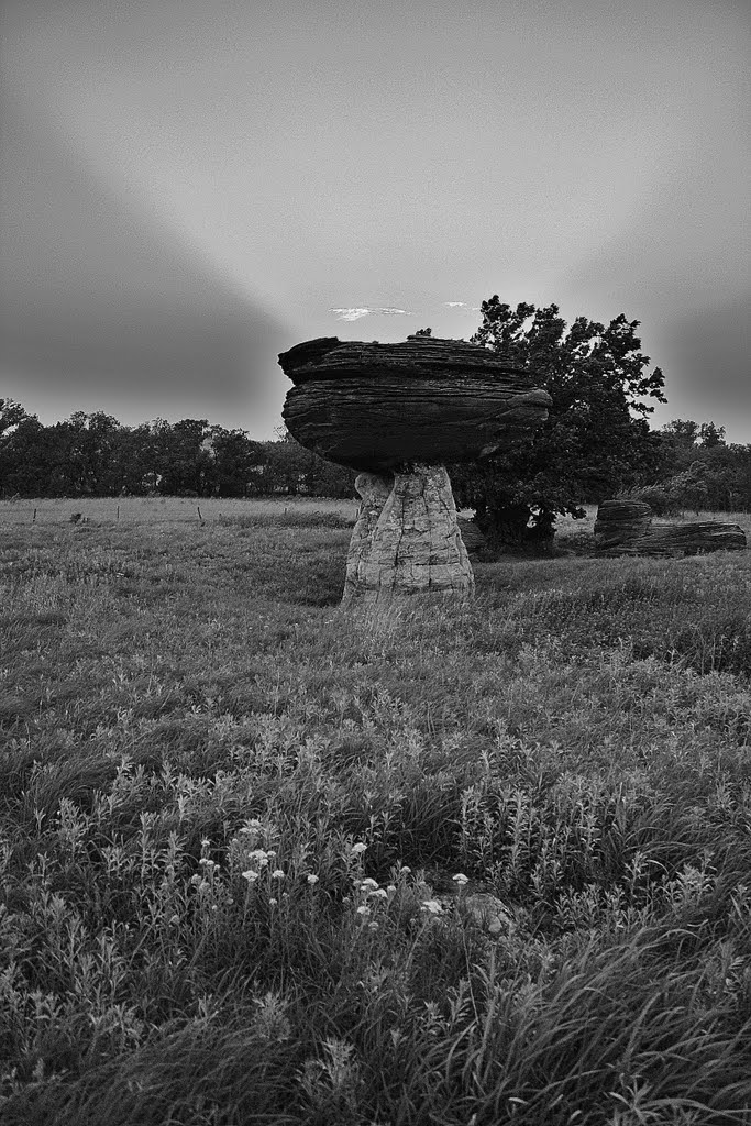 Mushroom Light, Mushroom Rock State Park, Ellsworth County, Kansas by David Broome