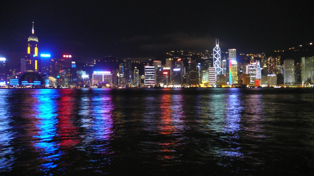 Hong Kong Island from Kowloon by Night by Christophe Van Hulle