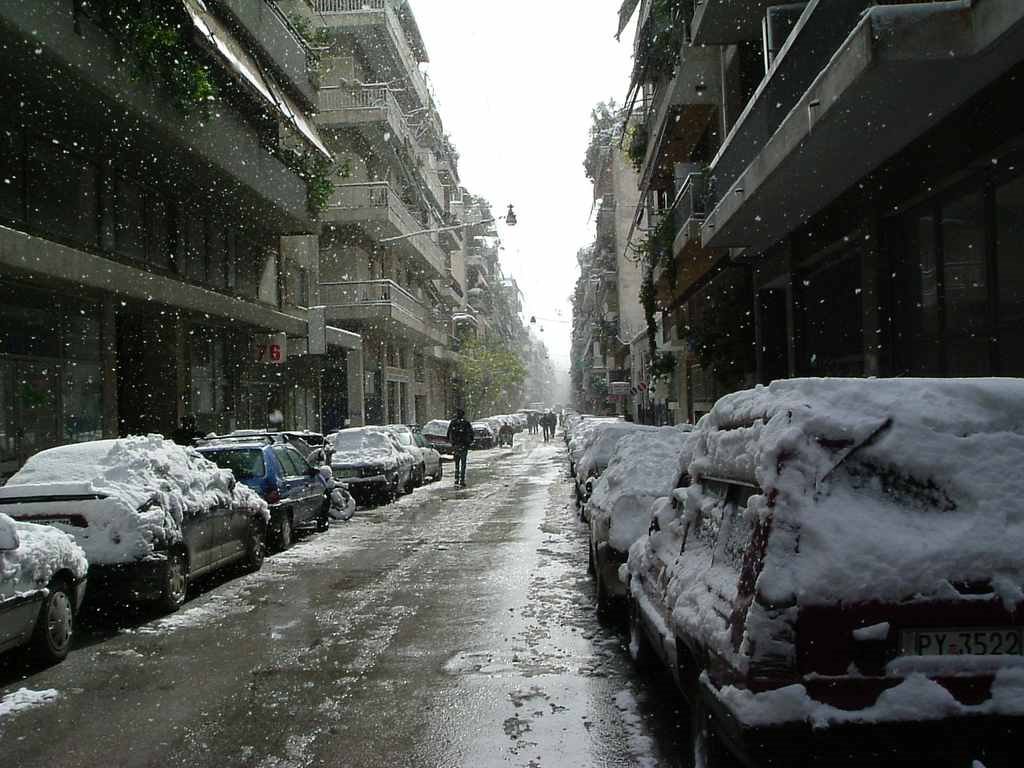 Athens snow by Αλέξανδρος Ξ.