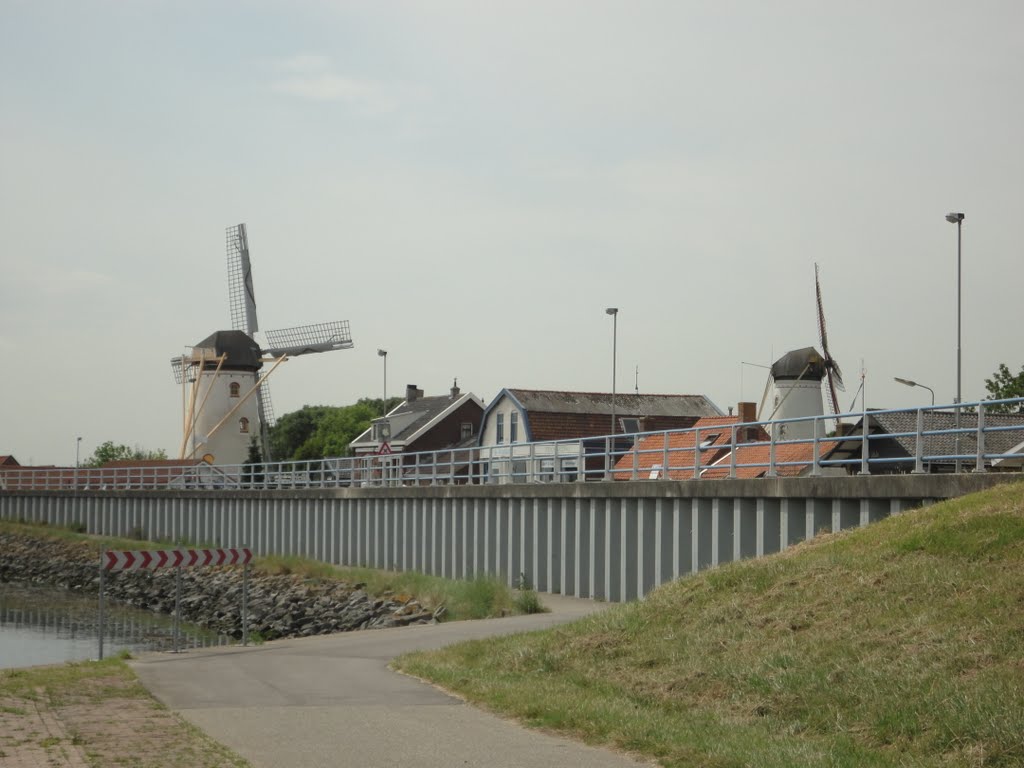 Molen De Hoop (links) en Molen Aeolus (rechts) Wemeldinge by © rdnjc