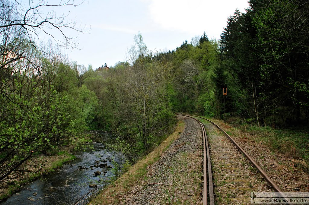 Auf einem Damm geht es neben der Ilz weiter by Railwalker