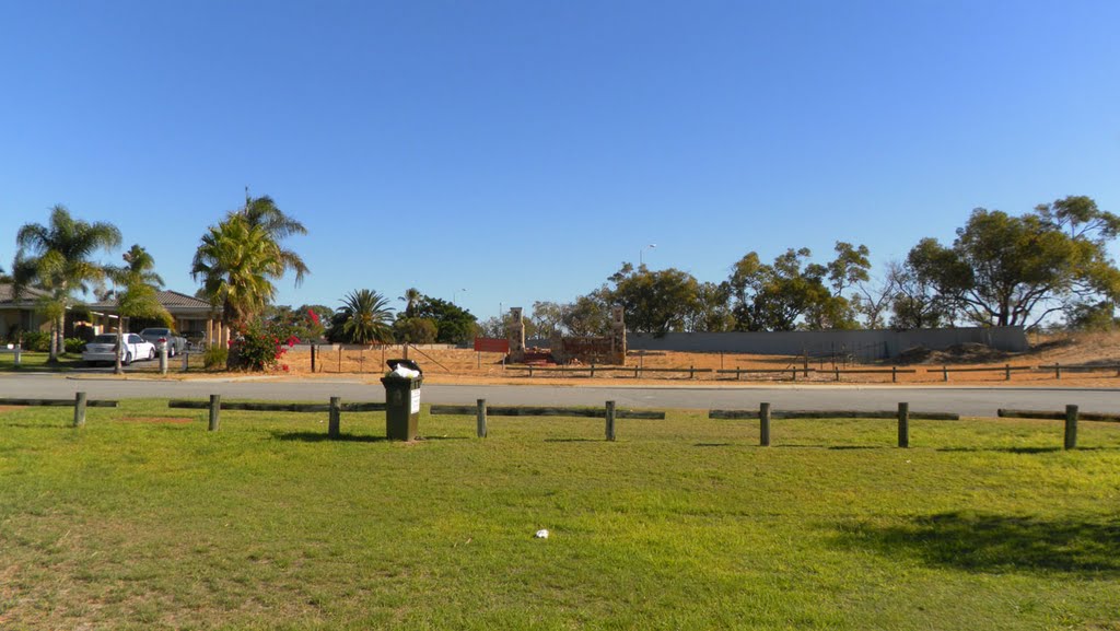 A rubbish bin and the wooden things you walk on as a kid by Dylan Hewson