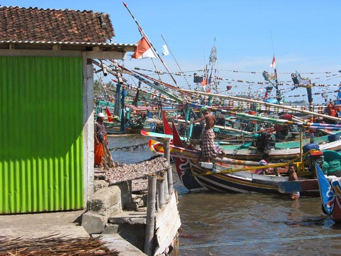 Fishing village by Candy Spilner