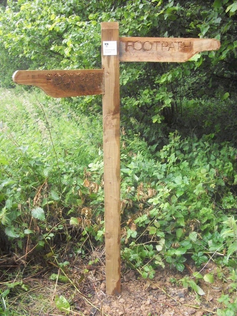 The Great Sheldons Coppice wooden signposts by Robert'sGoogleEarthPictures