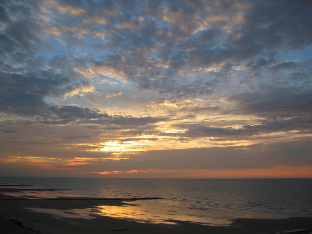 Middelkerke blue and golden sunset by sonia vdk