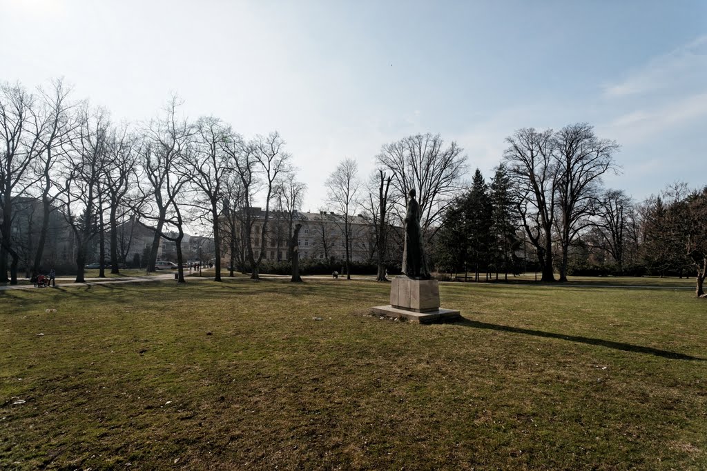 Olomouc - Čechovy sady - View West on Božena Němcová Statue 1965 by Vladimír Navrátil by txllxt