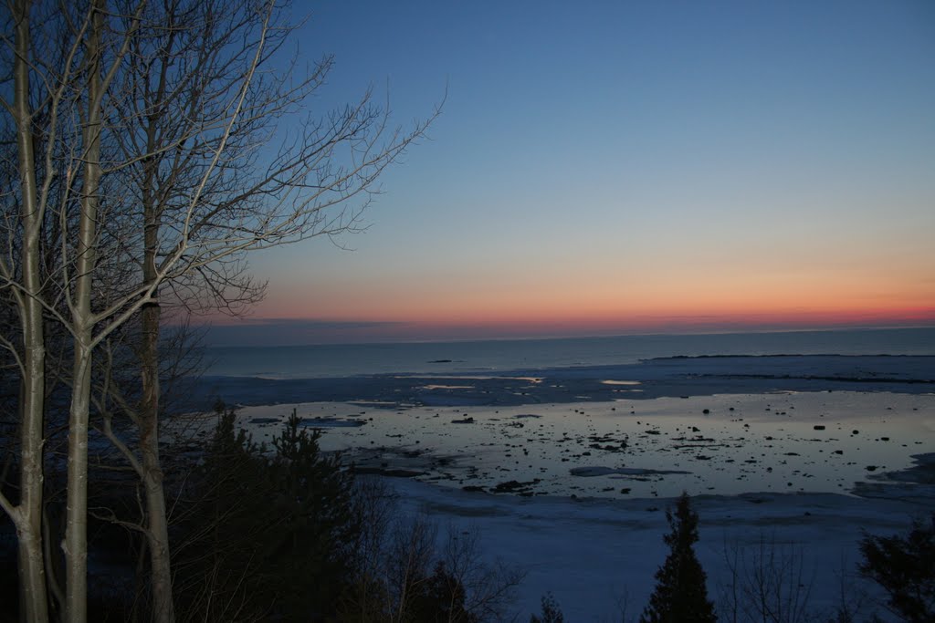 Harbor Beach, MI Lake Huron Sunrise, April 2011 by glaner