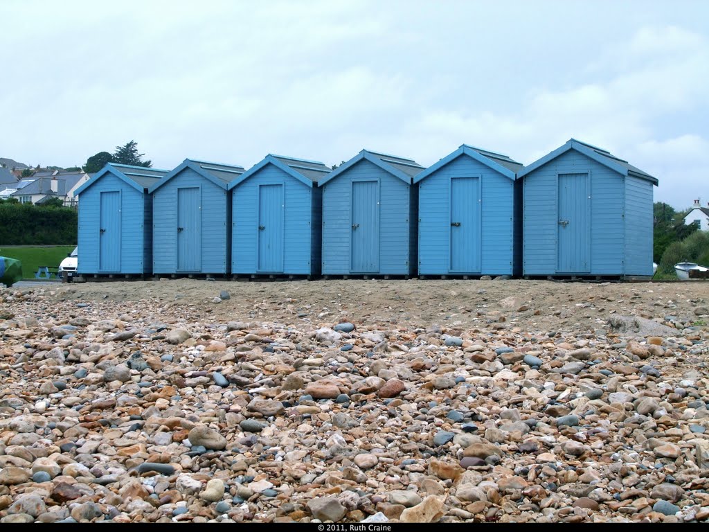 Beach Huts on the Beach, Charmouth, Dorset by rustyruth