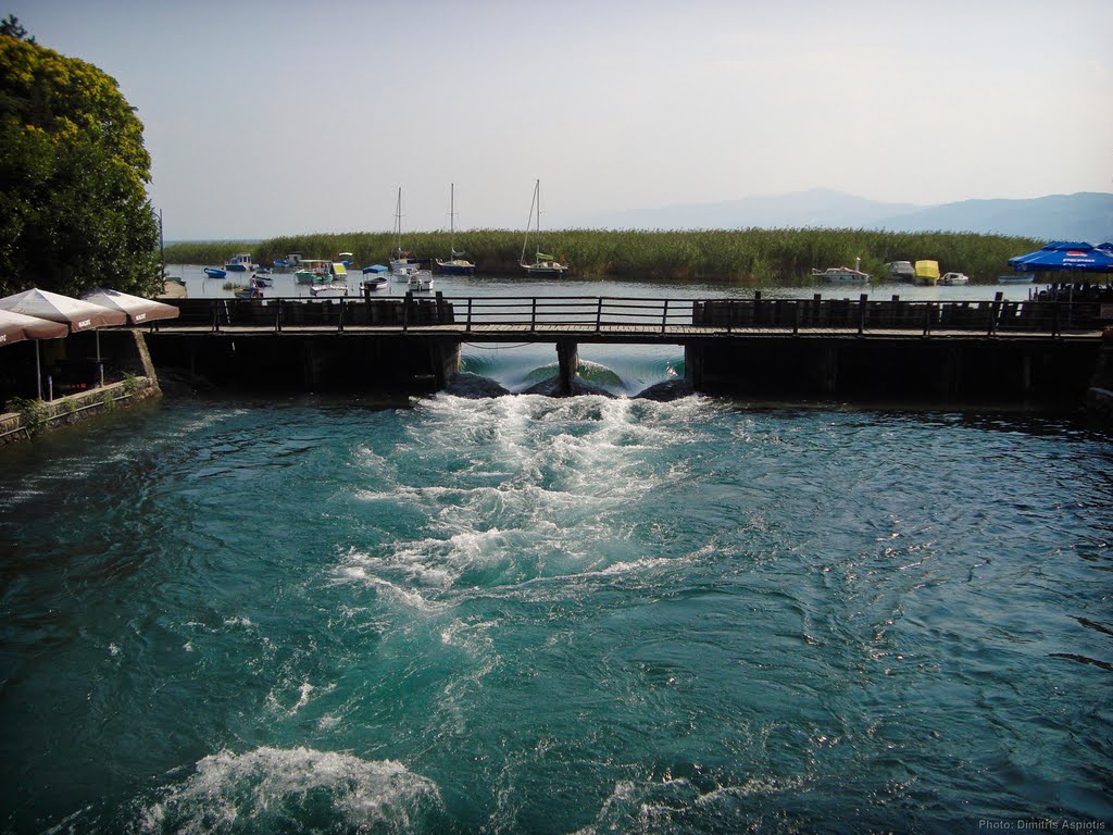 Where Crni Drim river meets Ochrid lake in Struga by cycle way