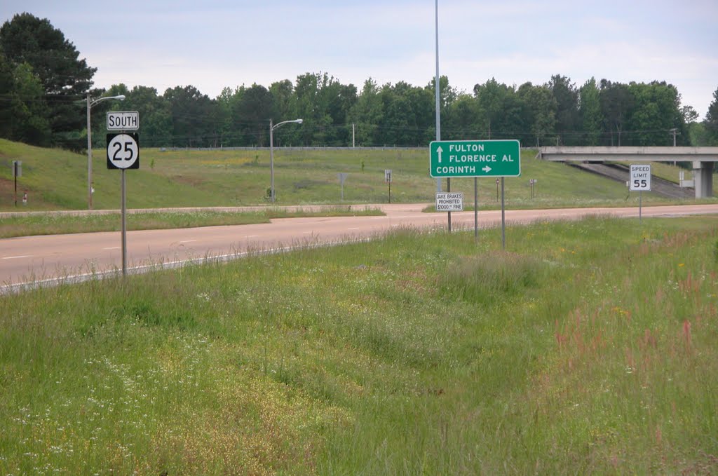 Intersection of MS Highway 25 and U.S. Route 72, Iuka, Mississippi by Seven Stars