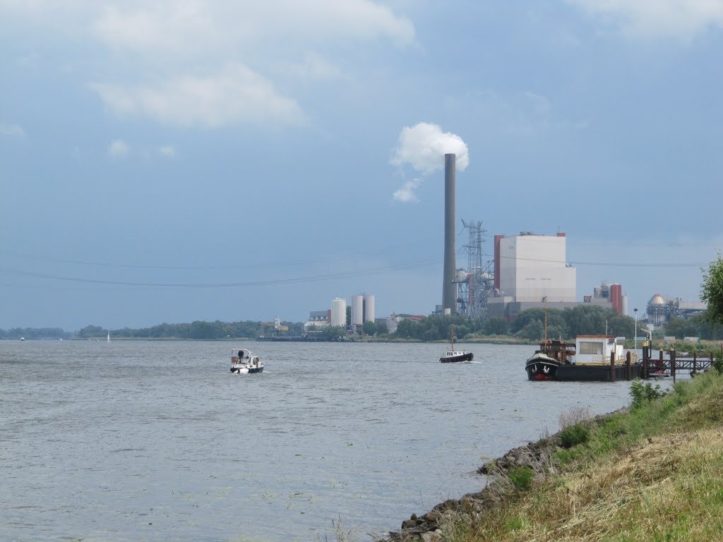 View on the Amercentrale from the Biesbosch Marina by Willem Nabuurs