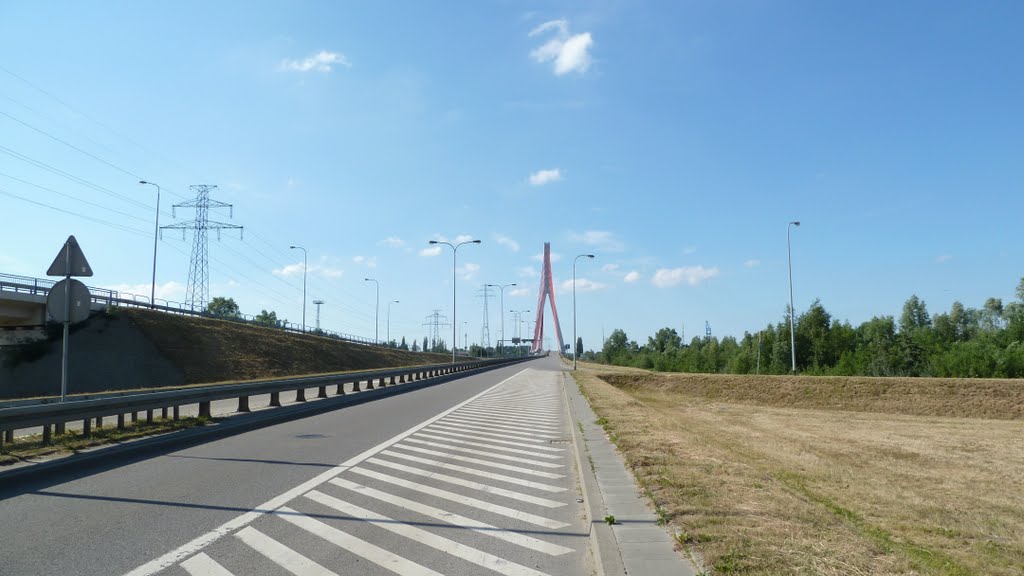 Trasa Sucharkiego i most wantowy w Gdańsku. Jezdnia wschodnia przy węźle na ul. Elbląskiej. /Widok z SSE, 12.06.2011/ by PW75