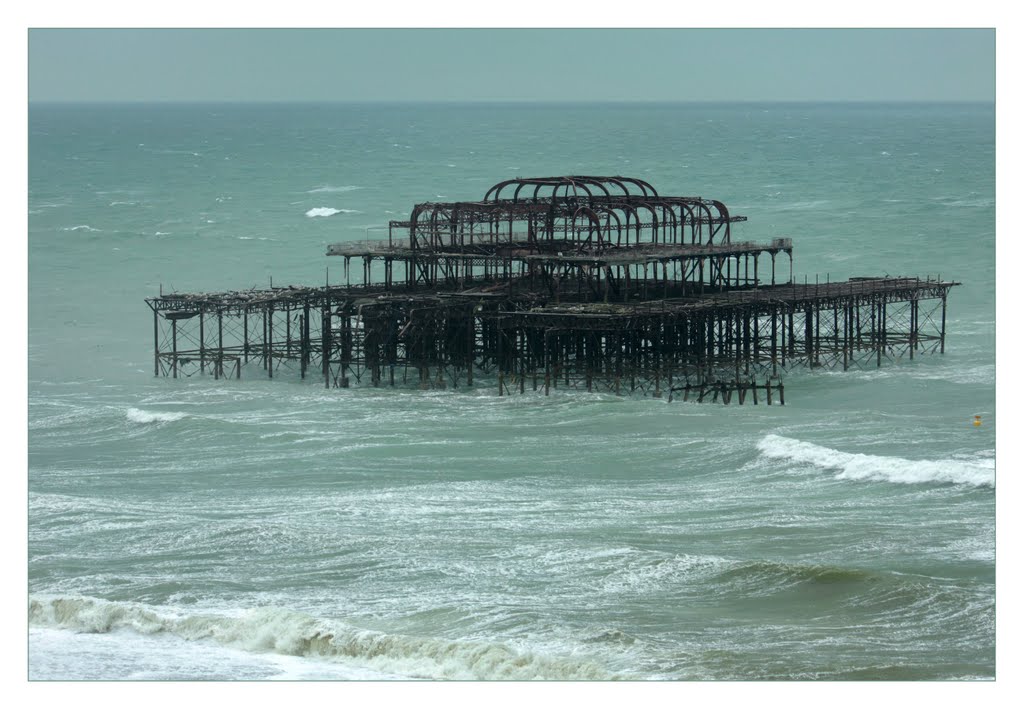 West Pier - Blustery Day by Desmond Riordan