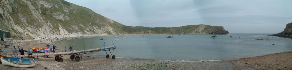 Lulworth Cove Panorama by kittenpower