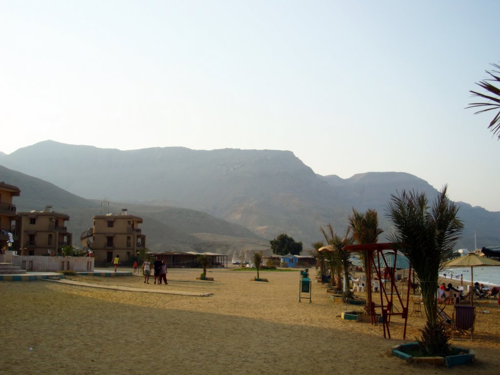 Mount Attaka & beach in the afternoon, Mina Oasis, Ain Sukhna by Alaeddin Faruki