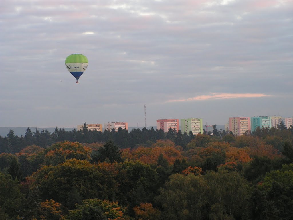 Balloon over the cemetery - Stettin by Shubert