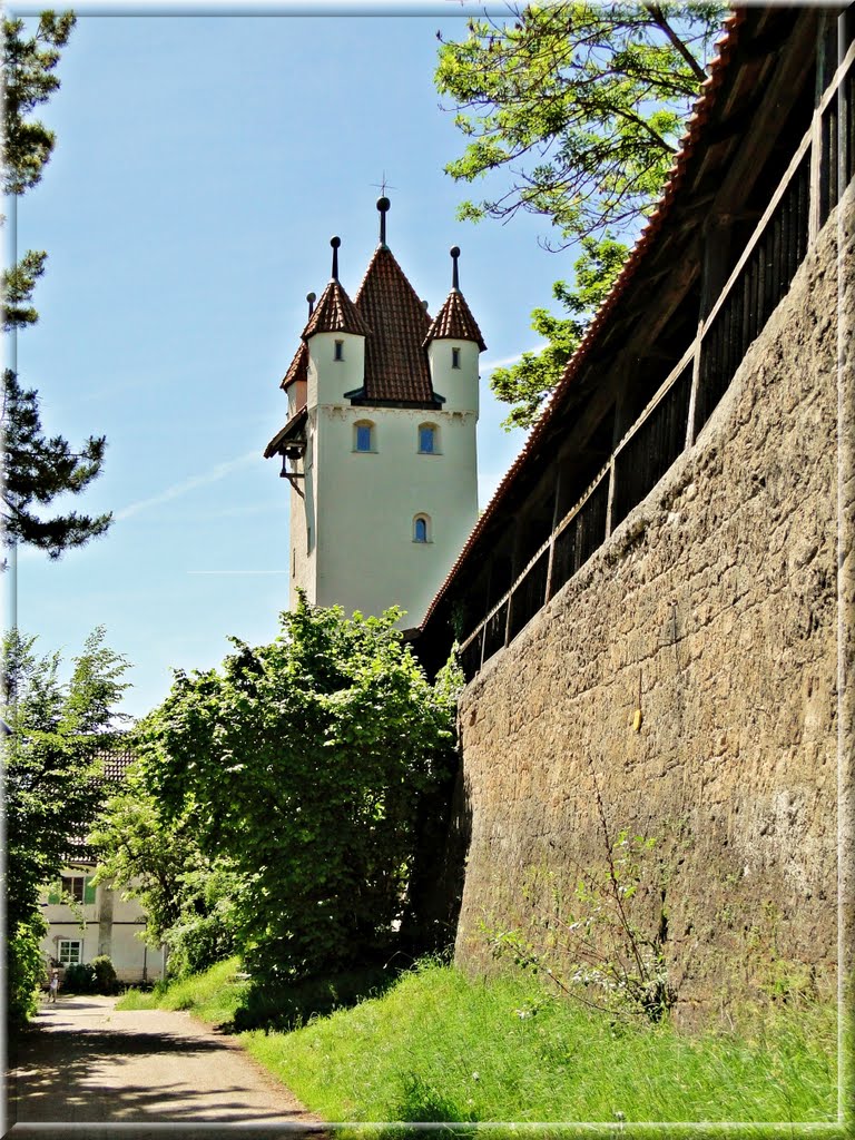 Kaufbeuren, Stadtmauer und Fünfknopfturm by Marianne R.