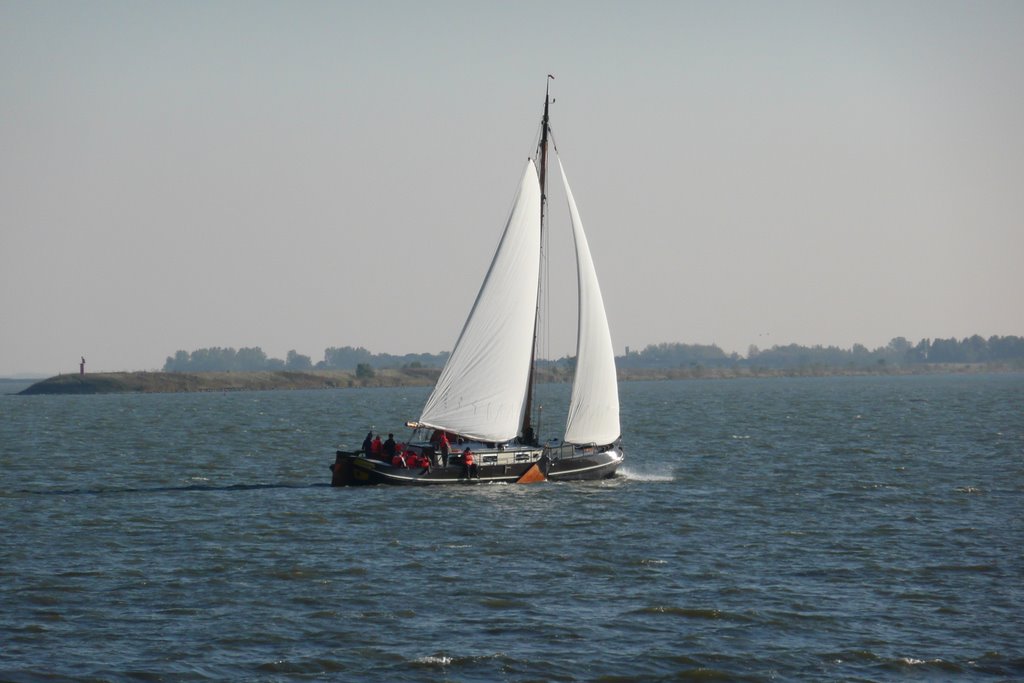 Platbodem op de Gouwzee (2) by Paul Bootsman