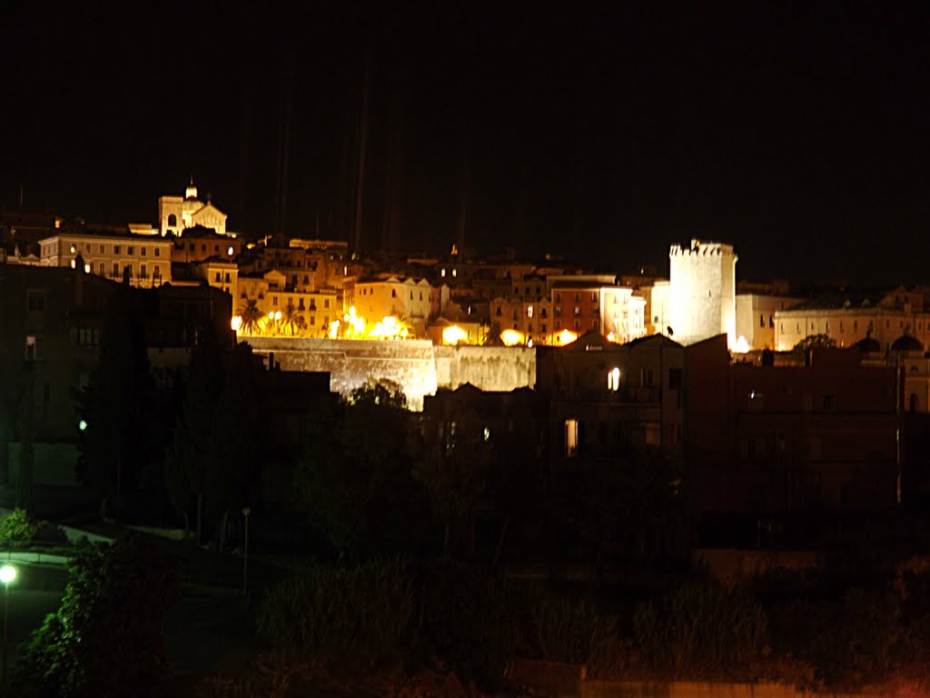 Night view of Castello, Cagliari by KotiKiller