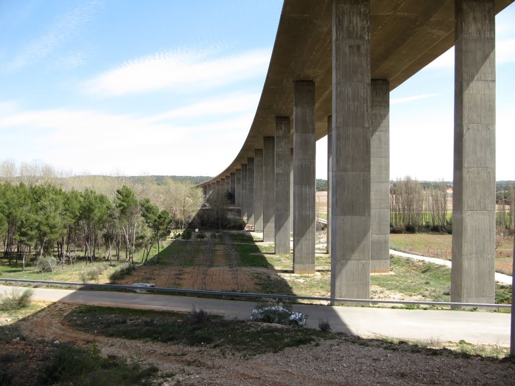 Viaducto de la N-III ó autovía A-3 a su paso por el término municipal de El Picazo del Júcar, Cuenca by JoseLázaro