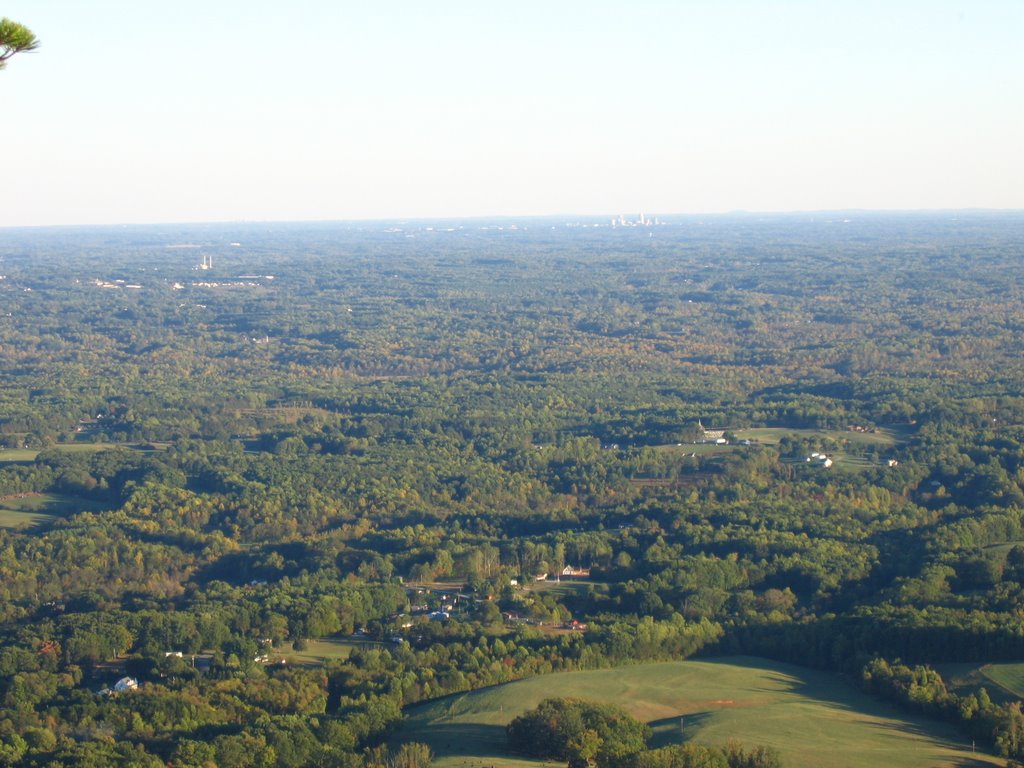 View from Pilot Mountain of Winston Salem by perkins4