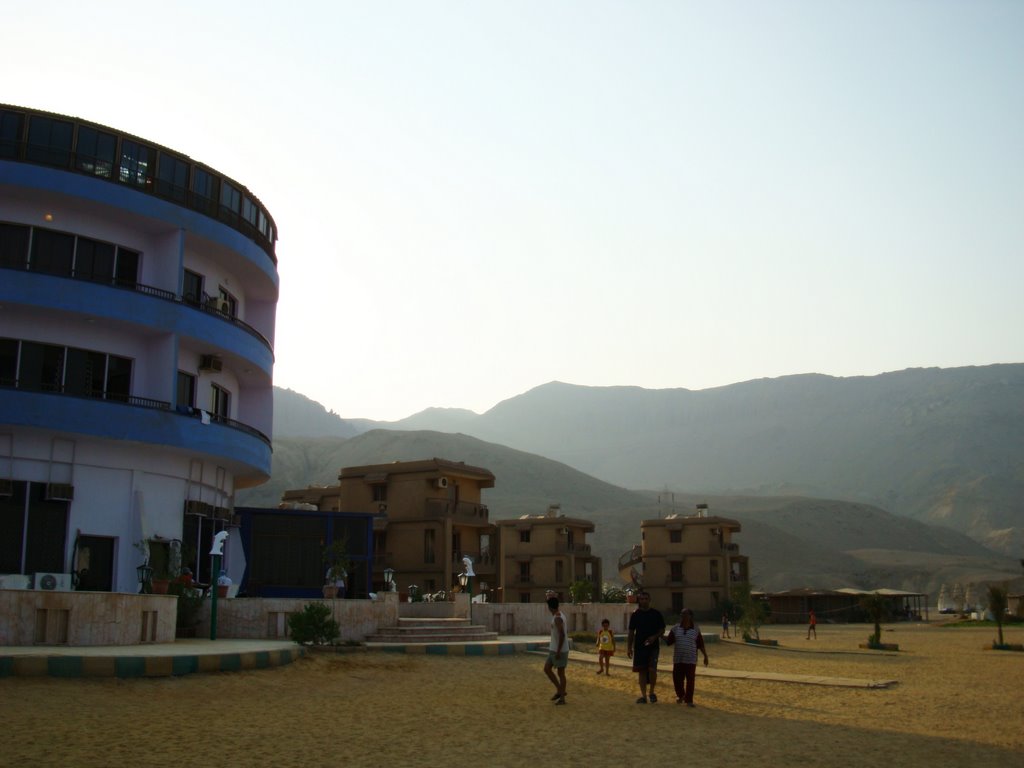 Mount Attaka, hotel & hotel suites in the afternoon, Mina Oasis, Ain Sukhna by Alaeddin Faruki